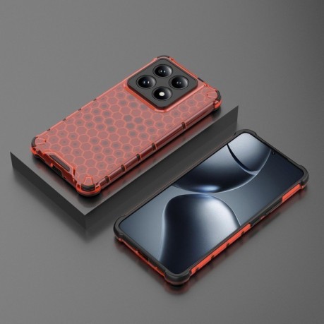 Противоударный чехол Honeycomb на Xiaomi 14T Pro 5G Global - красный