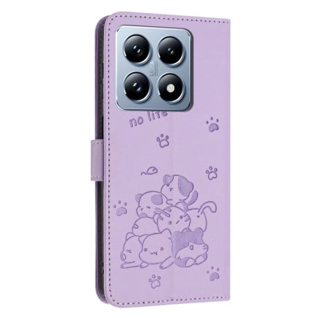 Чохол-книжка Diamond Embossed Skin Feel для Xiaomi 14T Pro 5G - фіолетовий