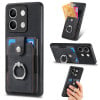 Чехол Retro Skin-feel Ring Card Wallet для Xiaomi Redmi Note 13 - черный
