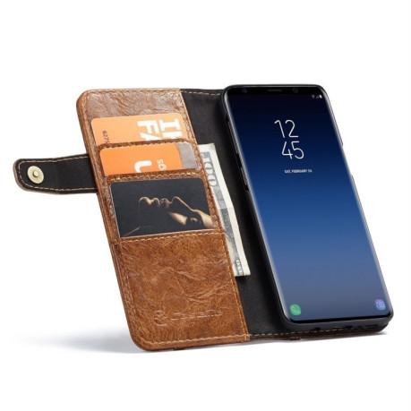 Шкіряний чохол-книжка CaseMe Samsung Galaxy S9+/G960 Rough Crack Texture - коричневий