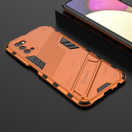 Противоударный чехол Punk Armor для Samsung Galaxy A03s - оранжевый