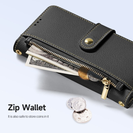 Чехол-книжка DUX DUCIS Lawa Series 2 in 1 Wallet Zipper Detachable MagSafe на iPhone 16 Pro Max - черный
