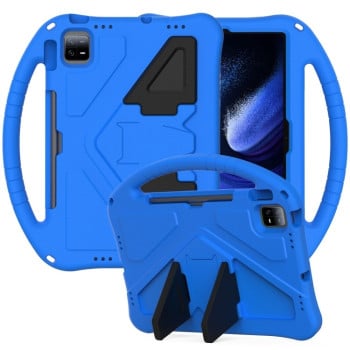 Детский противоударный чехол EVA Flat Anti Falling Protective Case Shell with Holder для Xiaomi Pad 6 - синий