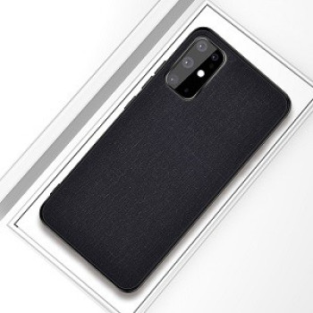 Противоударный чехол Cloth Texture на Samsung Galaxy S20 Plus - черный