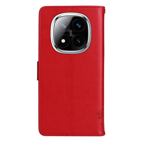 Чохол-книжка Happy Cat Pattern для Xiaomi Redmi Note 14 Pro / 14 Pro+ 5G - червоний