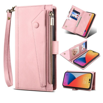 Чохол-гаманець Retro Frosted для iPhone 14 Pro Max – рожеве золото