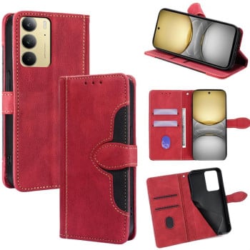 Чехол-книжка с мягким покрытием Skin Feel и магнитной застёжкой на Realme C75 4G/14x 5G Global - красный