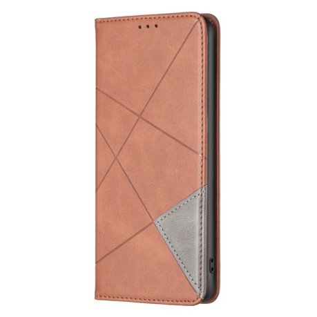 Чехол-книжка Rhombus Texture для Xiaomi Redmi Note 14 5G/Poco M7 Pro 5G - коричневый