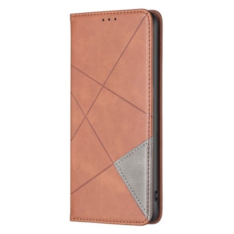 Чехол-книжка Rhombus Texture для iPhone 16 Plus - коричневый