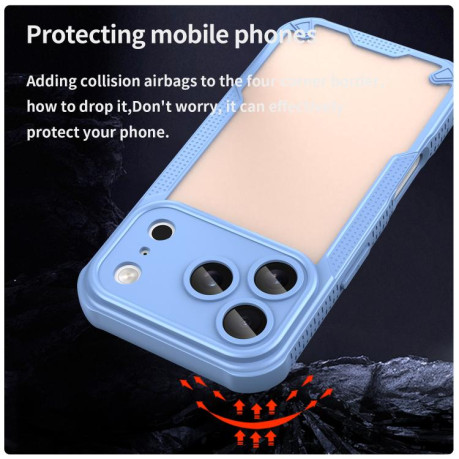 Противоударный чехол Armor Glaze PC Hybrid для iPhone 17 Pro - синий