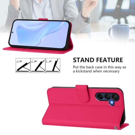 Чехол-книжка Skin Feel S-type для Samsung Galaxy A26 5G - пурпурно-красный