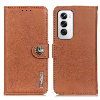 Чохол-книжка KHAZNEH Cowhide Texture на OPPO Reno 12 5G Global - коричневий
