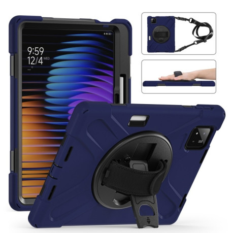 Чехол Rotatable Holder Silicone Hybrid PC для Xiaomi Pad 7 / 7 Pro - синий