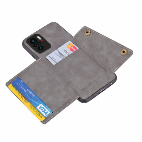 Противоударный чехол Magnetic with Card Slots на Xiaomi Redmi Note 10/10s/Poco M5s - серый