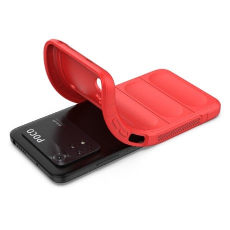 Силіконовий чохол Magic Flannel для Xiaomi Poco M4 Pro 4G - винно-червоний