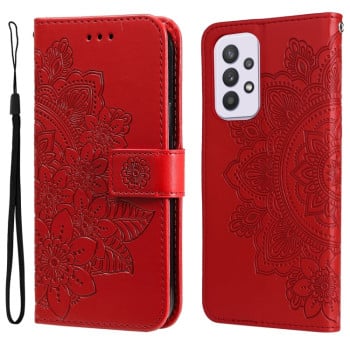 Чехол-книжка 7-petal Flowers Embossing для Samsung Galaxy A33 5G - красный