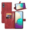 Чехол-книжка Retro Calf Pattern Buckle для Samsung Galaxy A02 - красный