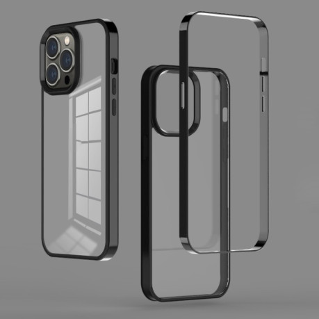 Противоударный чехол 3 in 1 Electroplated Frame Phantom на iPhone 14 Pro Max - серый