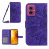Чехол-книжка Skin Feel Sun Flower для Motorola Moto G55 5G - фиолетовый