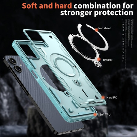 Протиударний чохол MagSafe Holder Armor PC Hybrid  для Samsung Galaxy A06 4G - блакитний