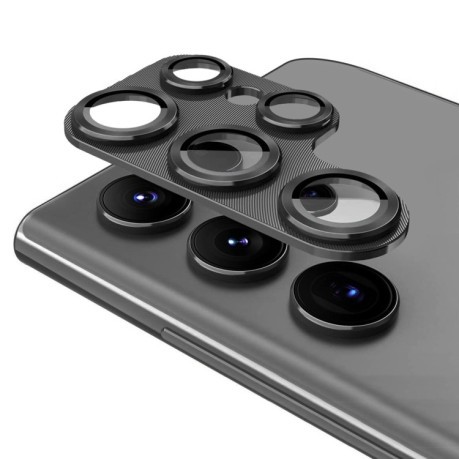 Защитное стекло на камеру ENKAY 9H Aluminium для Samsung Galaxy S23 Ultra - черное