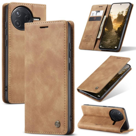 Чохол-книжка CaseMe-013 Multifunctional на Xiaomi Poco F7 Pro / F7 Ultra - коричневий