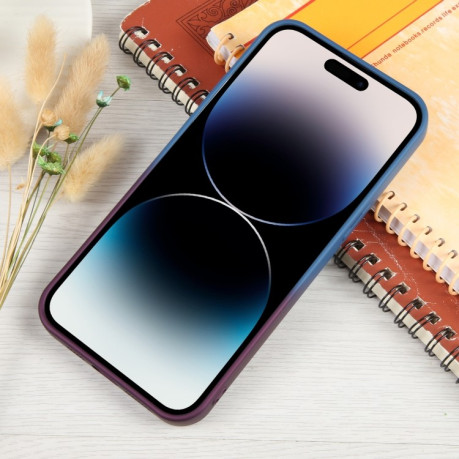 Противоударный чехол Gradient Silicone Shockproof Magsafe для iPhone 15 Pro - голубо-красный