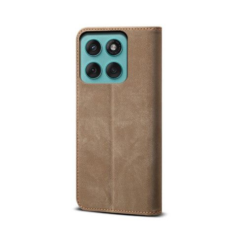 Чехол книжка Denim Texture Casual Style на Motorola Edge 60 Fusion - хаки