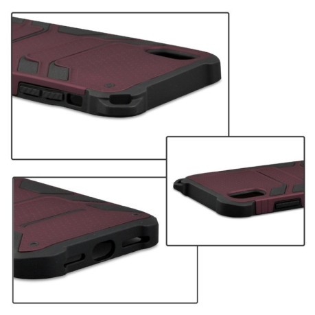 Противоударный чехол Spider-Man Armor Protective Case на iPhone XS Max-темно-красный