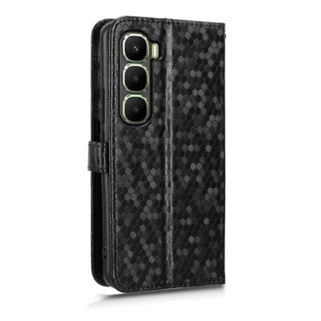 Чехол-книжка с фактурой Honeycomb Dot и магнитным хлястиком на Infinix Hot 60 Pro+ 4G - черный