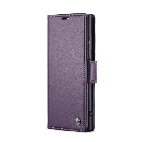 Чехол-книжка CaseMe 023 Butterfly Buckle Litchi Texture RFID Anti-theft Leather для Samsung Galaxy S24 Ultra - фиолетовый