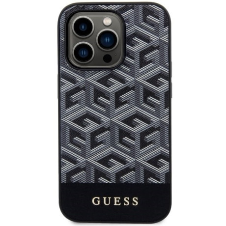 Оригинальный чехол Guess GCube Stripes MagSafe для iPhone 14 Pro Max - black