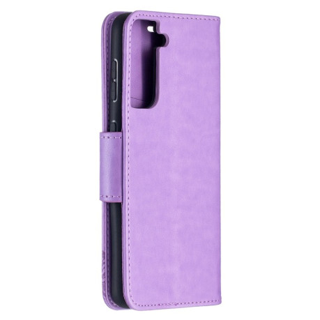 Чехол-книжка Butterflies Pattern на Samsung Galaxy S21 - фиолетовый