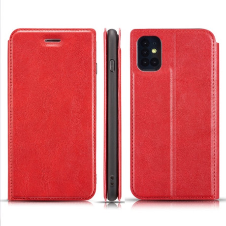 Чохол-книжка Retro Simple Ultra-thin Magnetic на Samsung Galaxy A51-червоний