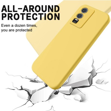 Силіконовий чохол Solid Color Liquid Silicone на Vivo Y76 5G/Y76s - жовтий