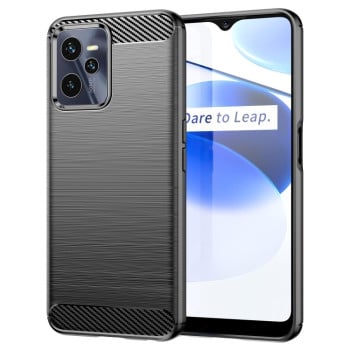 Чохол Brushed Texture Carbon Fiber на Realme C35 - чорний