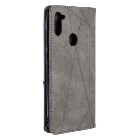 Чехол-книжка Rhombus Texture на Samsung Galaxy A11/M11 - серый