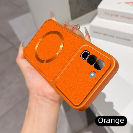 Магнітний чохол Escase Lambskin Series з м'яким покриттям на Infinix Hot 70 4G — помаранчевий
