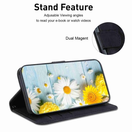 Чохол-книжка Lily Embossed Leather на Samsung Galaxy S24 5G - чорний