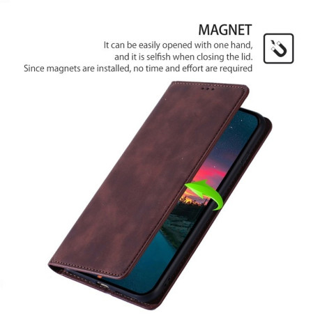 Чохол-книжка Retro Skin Feel Business Magnetic на Realme 12 5G - темно-коричневий