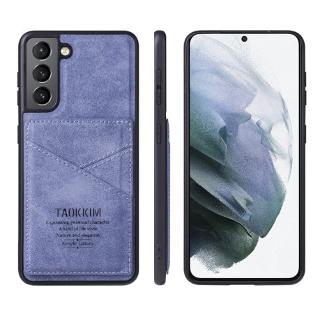Противоударный чехол TAOKKIM Retro Matte для Samsung Galaxy S21 FE - синий