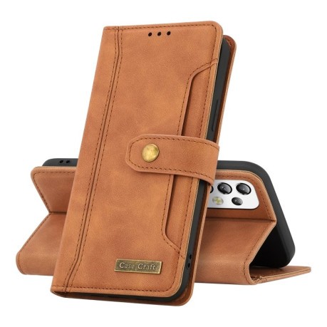 Чехол-книжка Copper Buckle Craft для Samsung Galaxy A33 5G - коричневый
