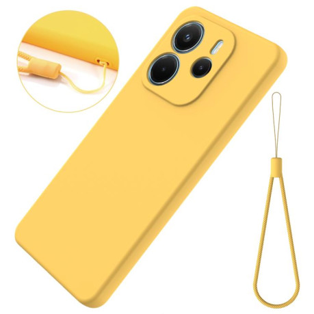 Силиконовый чехол Solid Color Liquid Silicone на Xiaomi Redmi Note 14 4G 164.84mm - желтый