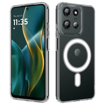 Протиударний чохол Clear Case з MagSafe гібрид твердого та м'якого матеріалу для Motorola Edge 60 Stylus - прозорий