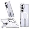Чехол Escase Star Shine с MagSafe и складной подставкой на Samsung Galaxy S25 FE 5G — прозрачный