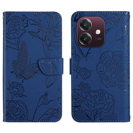 Чехол-книжка Embossed Butterfly для OPPO A3/A3x/A40m- синий