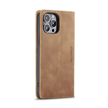 Кожаный чехол CaseMe-013 Multifunctional на iPhone 14 Pro Max - коричневый