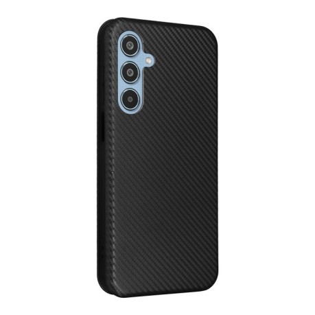 Чехол-книжка Carbon Fiber Texture на Samsung Galaxy M35 - черный