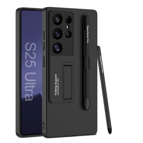 Протиударний чохол GKK Ultra-thin Holder with Pen Slots &amp; Stylus Pen  для Samsung Galaxy S25 Ultra 5G - чорний