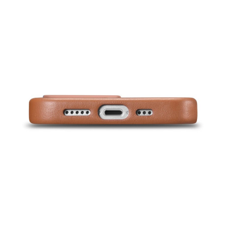 Шкіряний чохол iCarer Genuine Leather (MagSafe) для iPhone 14 Pro - коричневий